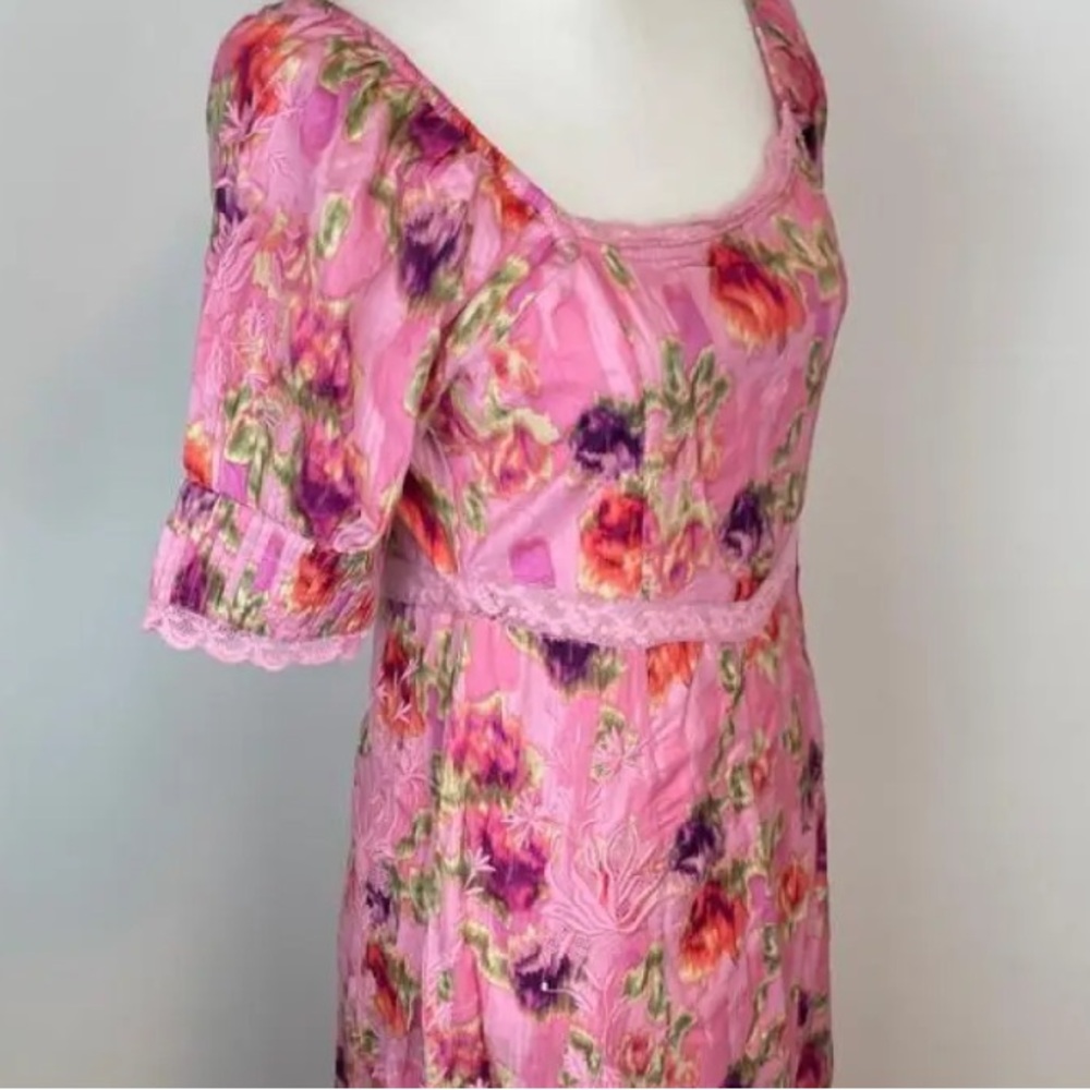 Love Shack Fancy Pink Embroidered Dress